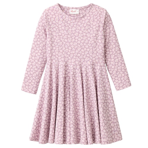 Langarm Flatterkleid Veilchen rosa