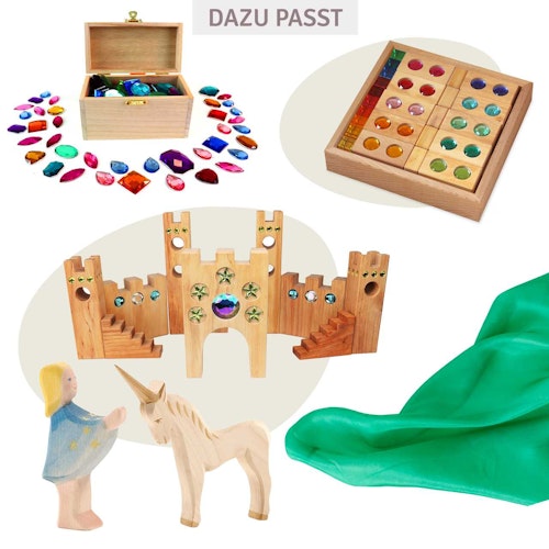 Spieltuch Seide dunkelgrün klein 53 x 53 cm