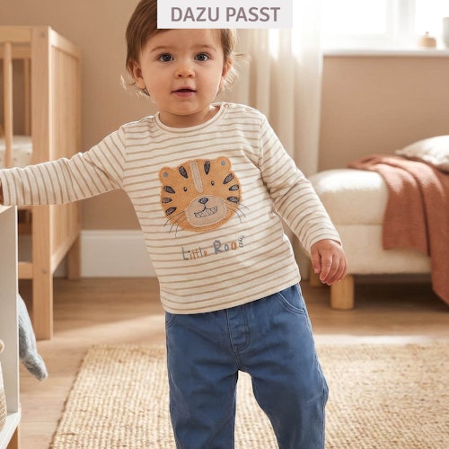 Lässige Twill Cargohose dunkelblau