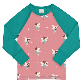Raglan Langarmshirt Feen rosa petrol