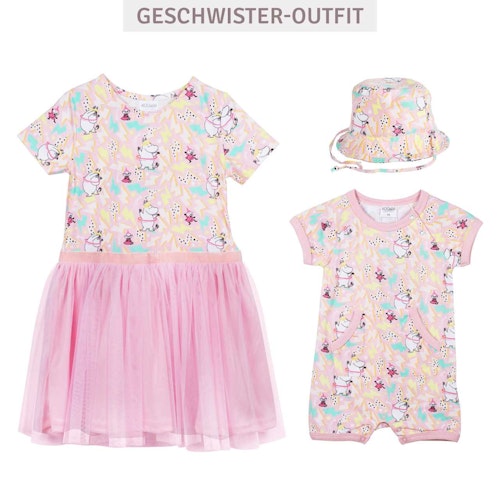Kurzarm Tüllkleid Mumin-Motive
