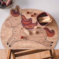 Kinder Tischset aus Kork,  Einhorn Ida (46 x 37,5 cm)