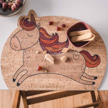Kinder Tischset aus Kork,  Einhorn Ida (46 x 37,5 cm)