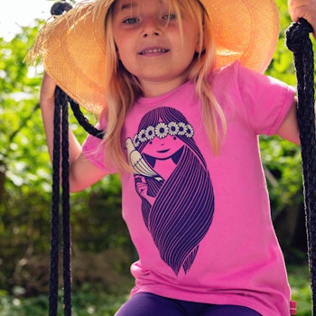 Pinkes T-Shirt Wikinger Mädchen