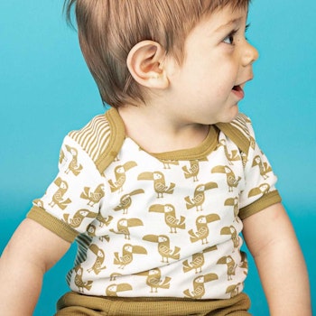 Kurzarm Body Tukan-Motive khaki
