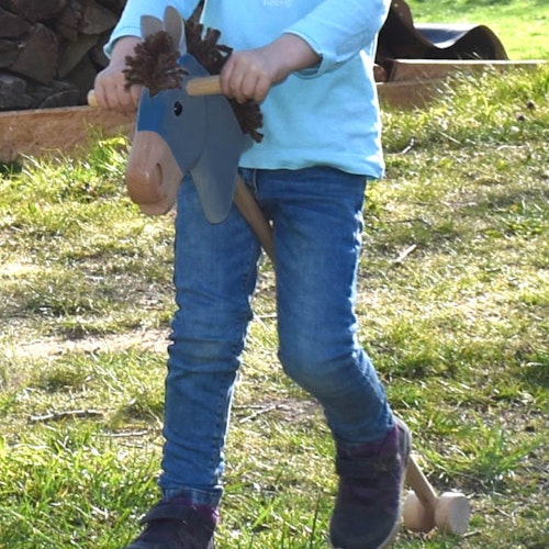 Steckenpferd Holz Esel