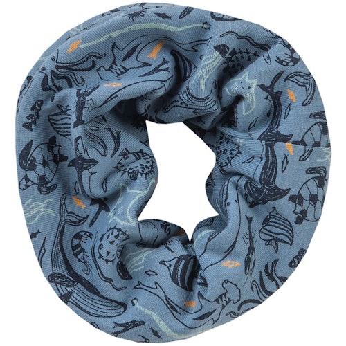 Wende Schlauchschal Unterwasserwelt + Hunde blau 29x25cm