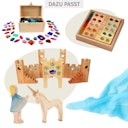 Vorschaubild Spieltuch Seide türkis klein 53 x 53 cm