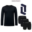 Vorschaubild Herren Langarmshirt Wolle schwarz M