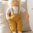 Vorschaubild Puppen Latzhose m. Shirt 35-45cm honiggelb, Bio-Baumwolle