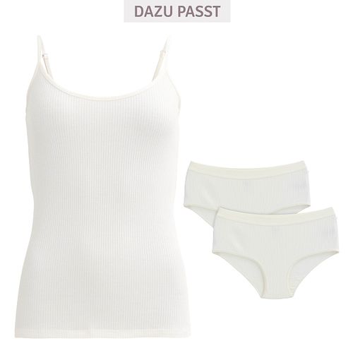Damen Unterhemd gerippt blau