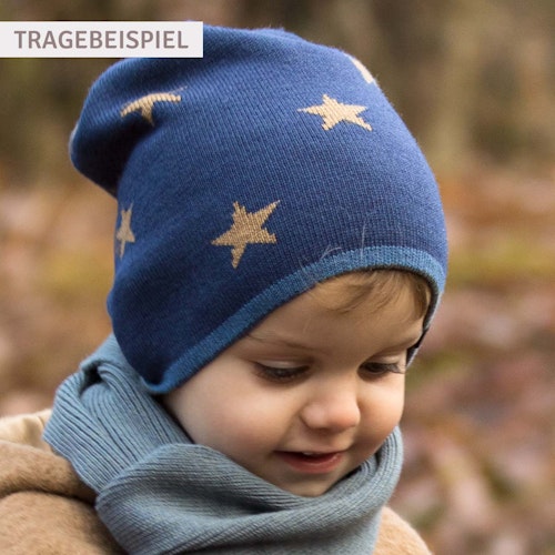 Wolle Seide Beanie Sterne