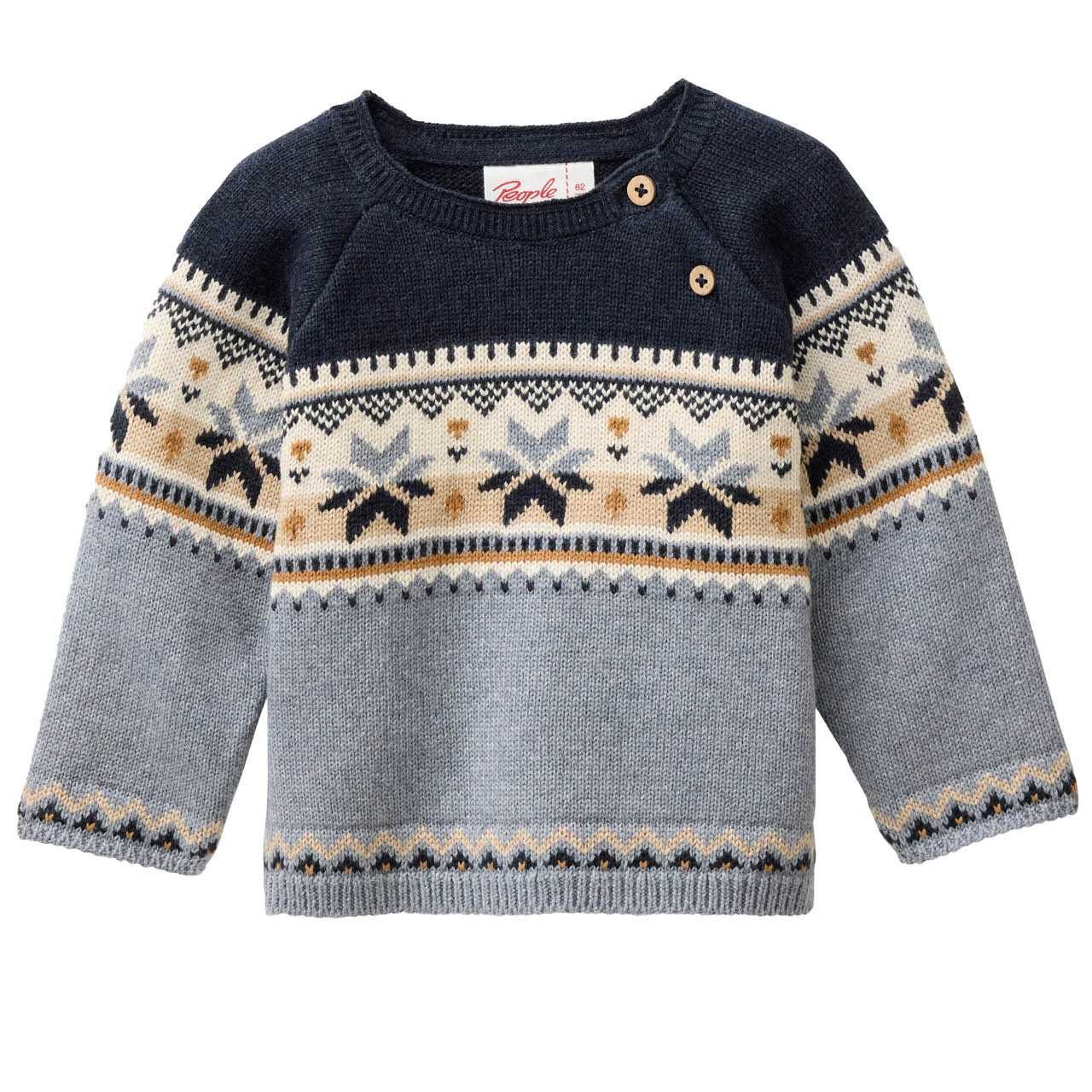 Pullover People Wear Organic Strick langarm Motiv
