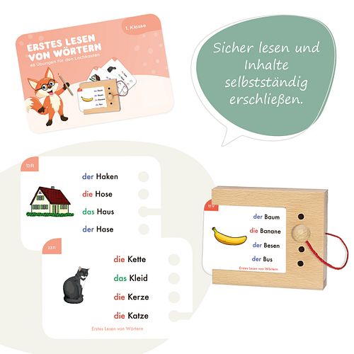 Erstes Lesen von Sätzen 6-7 J. Kartensatz (ohne Lochkasten)