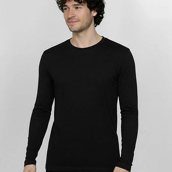 Herren Langarmshirt Wolle schwarz