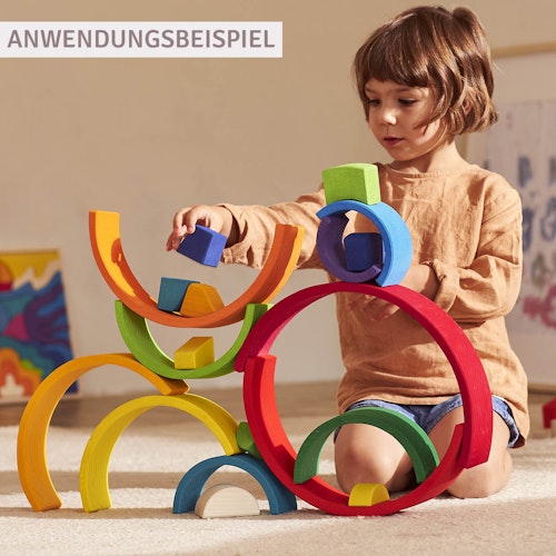 Regenbogen Bausteine 11 teilig 33,5 cm
