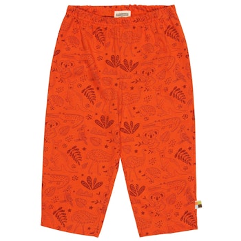 Leichte Sommerhose Dschungeltiere rostorange