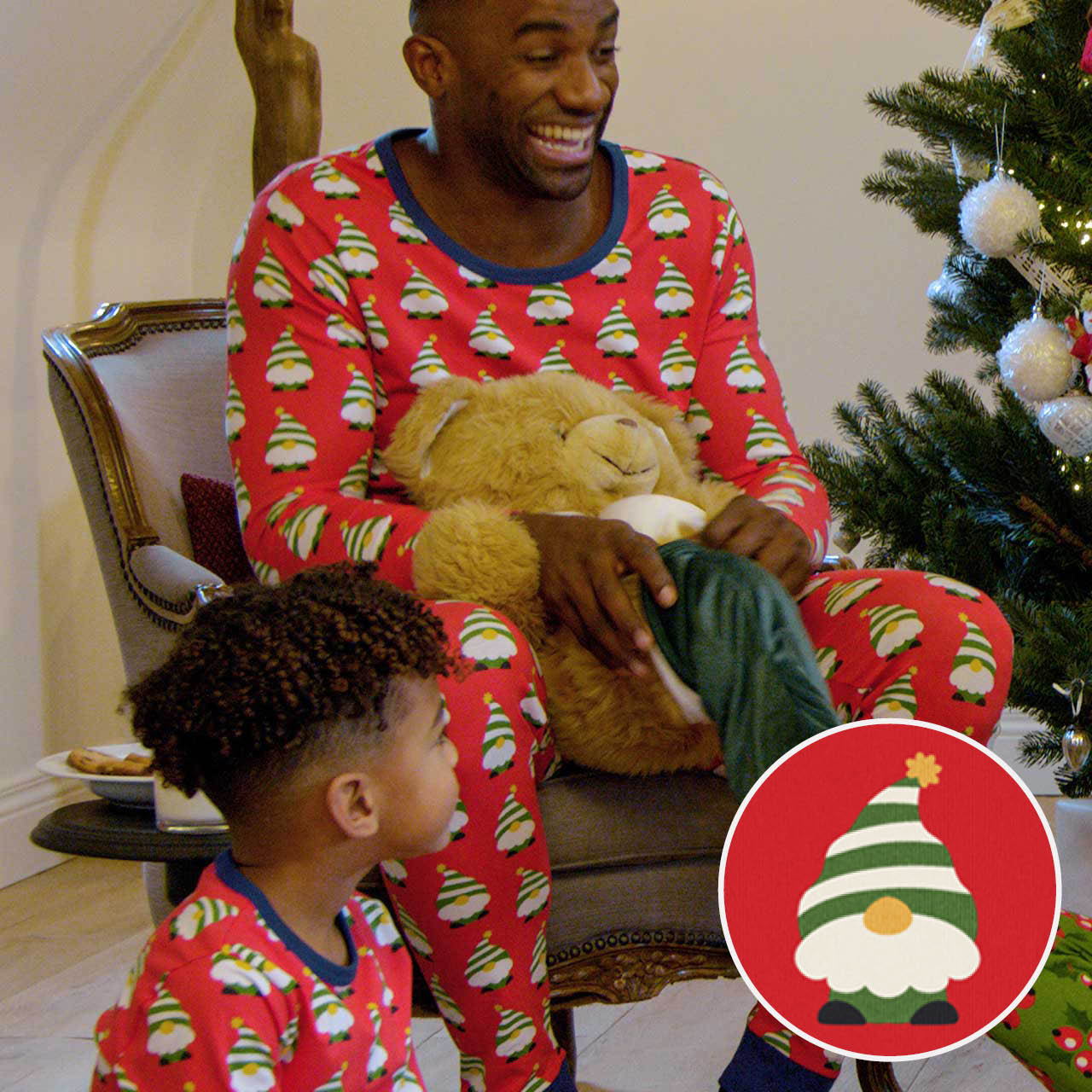 Erwachsenen Schlafanzug langarm Weihnachtself