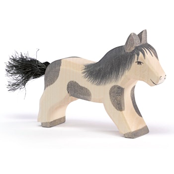 Shetland Pony laufend Holzfigur 8 cm