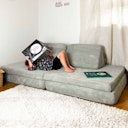 Vorschaubild Funzy Spielsofa 4-teilig Cord Hellgrün