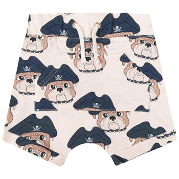 Shorts Kängurutaschen Hund beige
