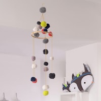 Mobile weiche Bio Pompoms