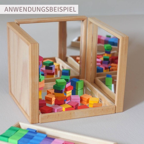 4 Spiegeltabletts zum Bauen und Staunen 23x23 cm