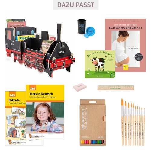 Zeitschriftenständer und Bücherbox aus Holz – Lokomotive