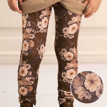 Edle Blümchen Leggings creme