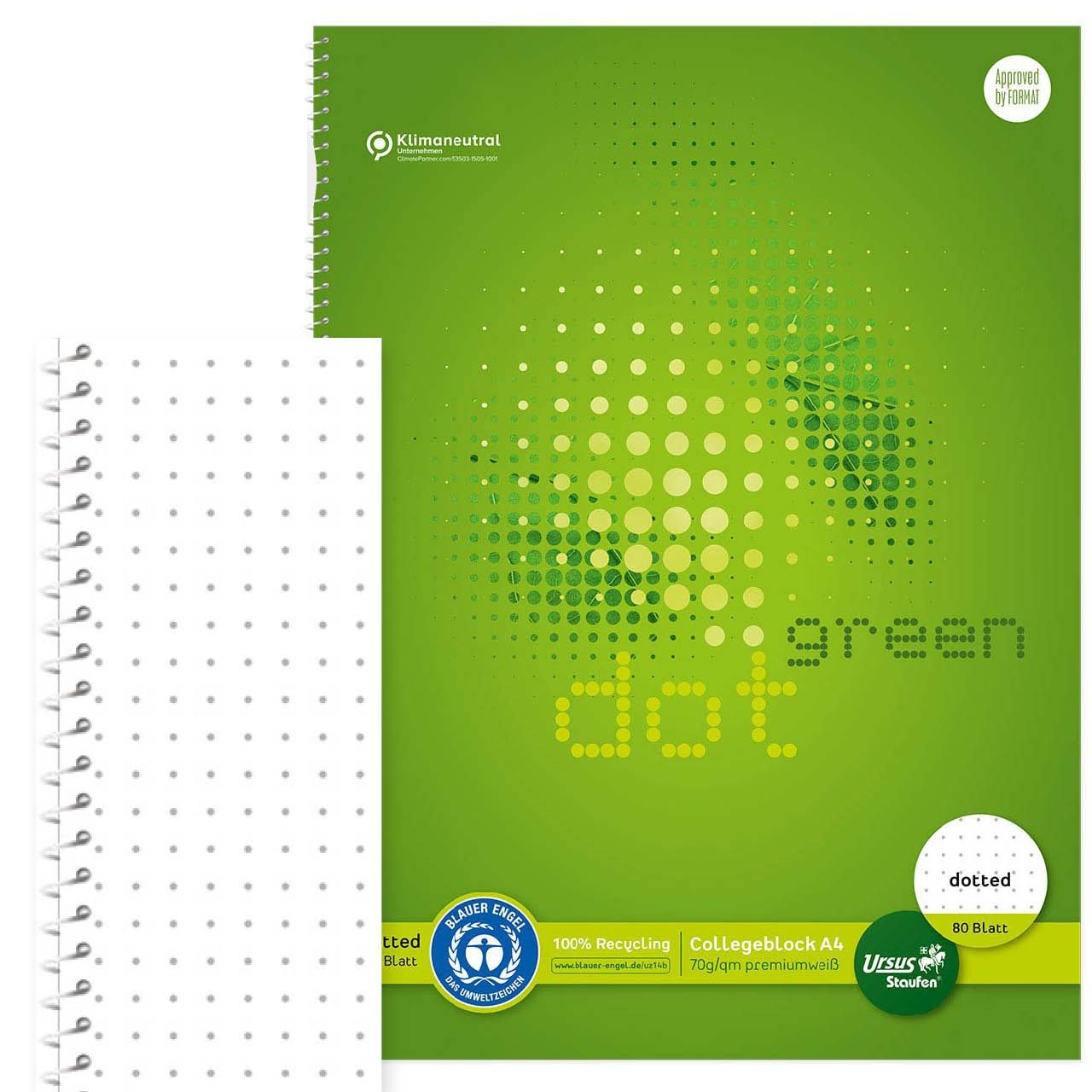 Staufen Green Collegeblock DIN A4 - dotted