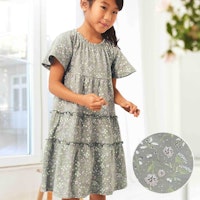 Stufenkleid kurzarm Frühlingswiese