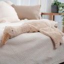 Vorschaubild XL Kuscheltier & Wärmekissen Gans Dinkelspreu 80 cm leinen