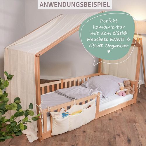 Musselin Baldachin für Hausbett, groß 470x150, creme