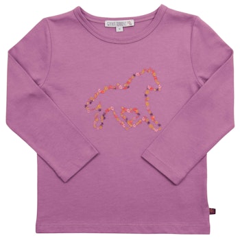 Langarmshirt Schmetterling-Stickerei senf-gelb