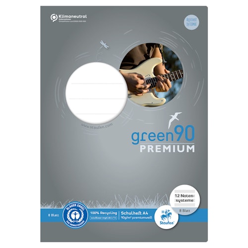 Staufen Green Notenheft – Lineatur N, DIN A4 liniert