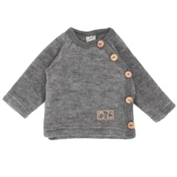 Babypullover Wollplüsch mit seitlichen Knöpfen