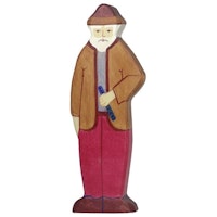 Holzfigur Opa - auf dem Bauernhof