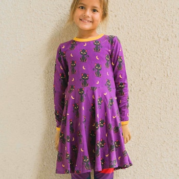 Langarm Flatterkleid Apfel gelb