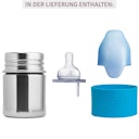 Vorschaubild Pura kiki Babyflasche Edelstahl langsamen Sauger - aqua-blau