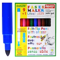 Dicke 9 Fasermaler + Löschstift mit druckfester Malspitze