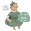 Vorschaubild Puppenkleid 28-35cm mit Haarband grün, Bio-Baumwolle