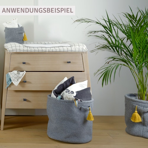 3er Set Aufbewahrungskörbe grau