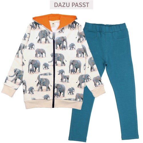 Leichte Sweatjacke Elefanten-Alloverdruck