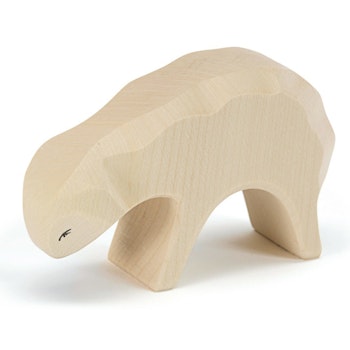 Schaf fressend Holztier 6 cm hoch
