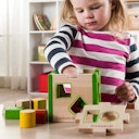 Vorschaubild Holz Sortierbox mit 10 Steinen abnehmbarer Deckel