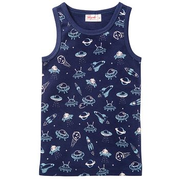 Kinder Unterhemd Weltall blau