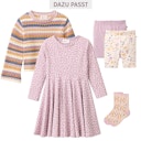 Vorschaubild Langarm Flatterkleid Veilchen rosa