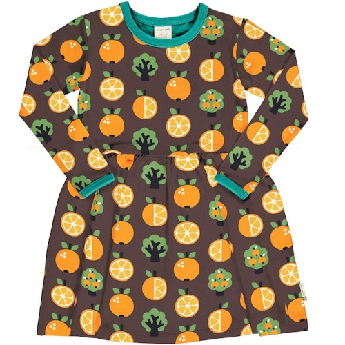 Flatterkleid langarm Orangen