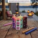 Vorschaubild Stumpenkerze GLUMI FLOWER in Türkis 20 cm aus Stearin