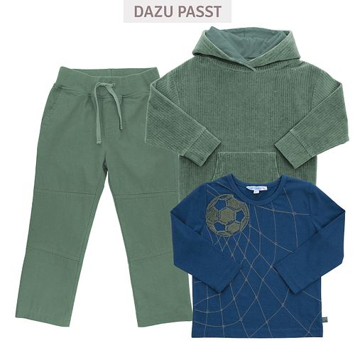 Pullover samt-Rippe grün